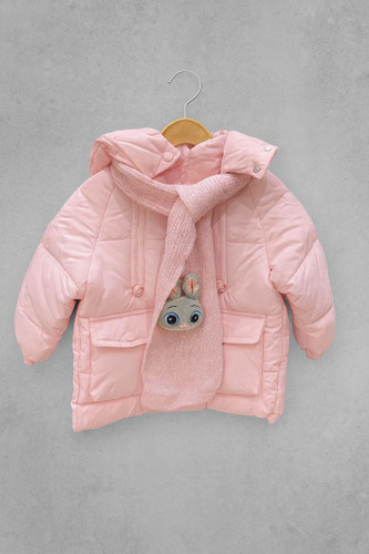 کاپشن دخترانه همراه باشال گردن